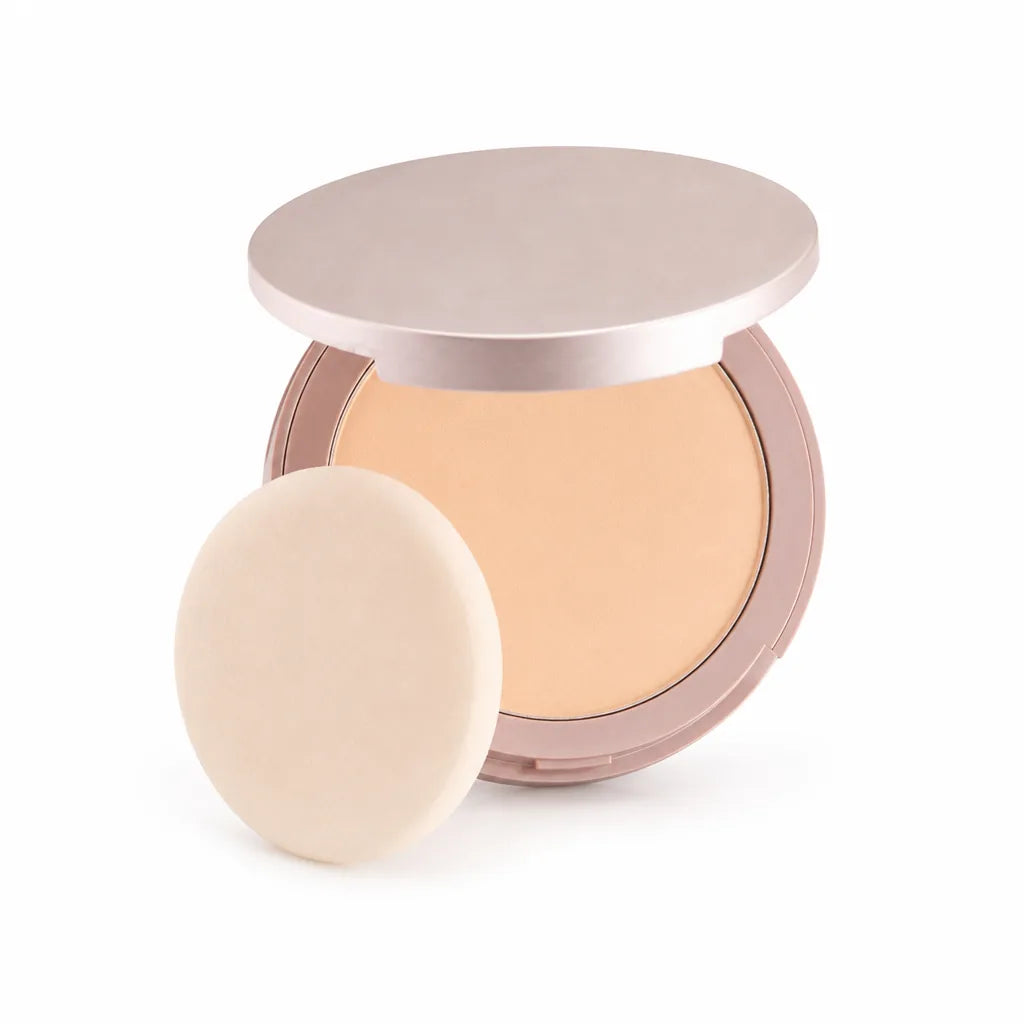 Compact Powder Hyaluronic Acid Buildable Coverage Mirror & Puff