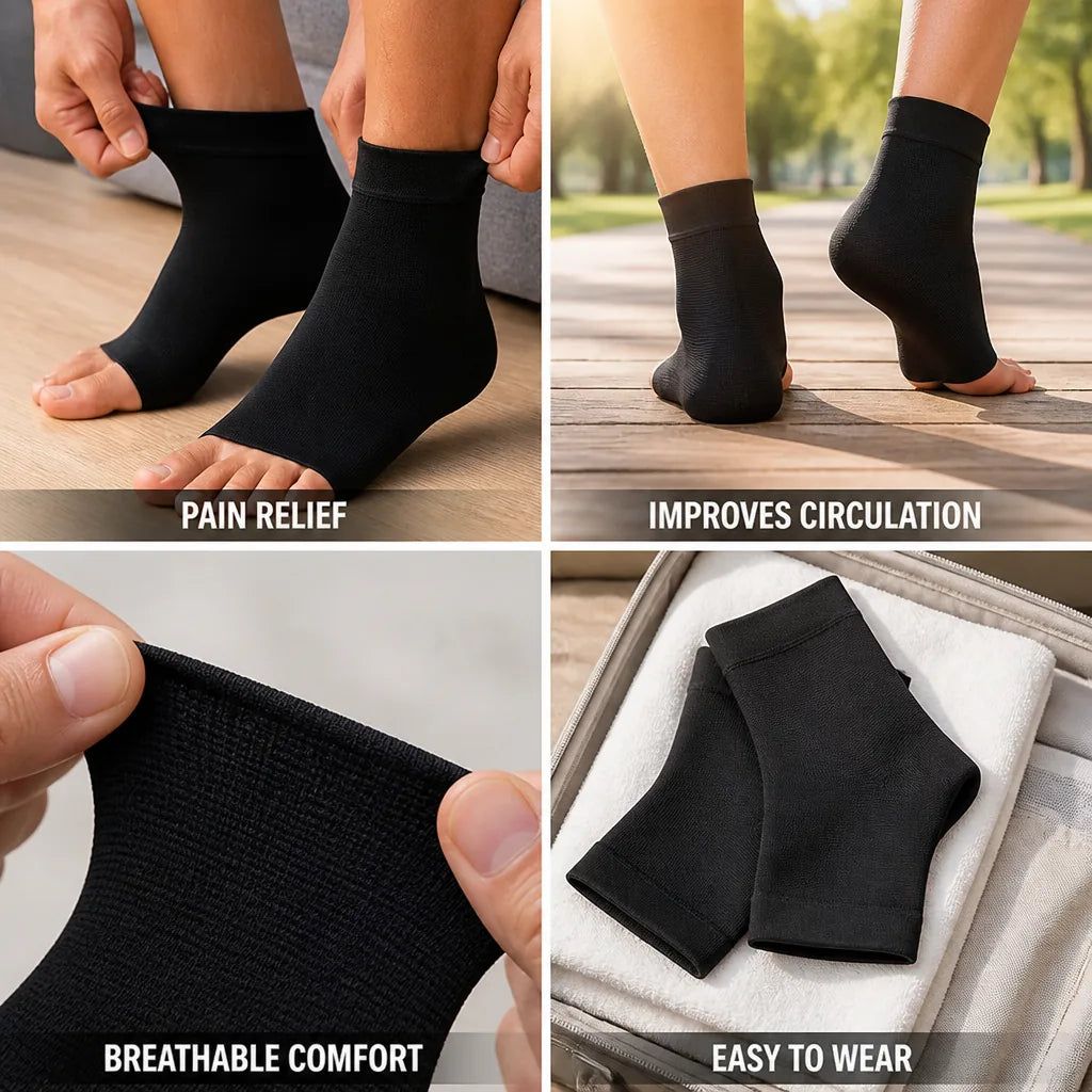 Compression Ankle Socks Graduated Heel & Arch Support
