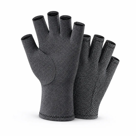 Compression Gloves Bamboo Fabric Open Fingertips 2-Pair Set