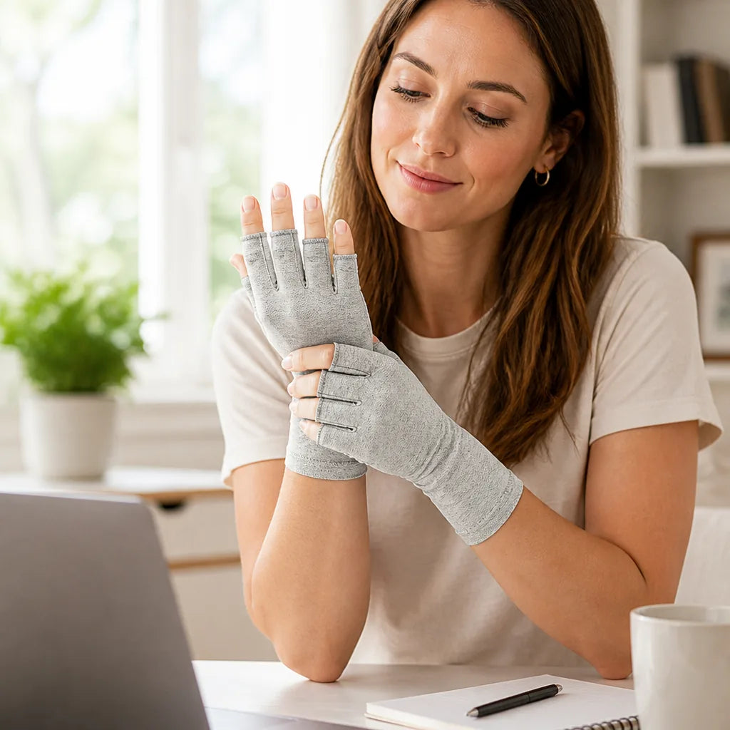 Compression Gloves Breathable Bamboo Open-Finger