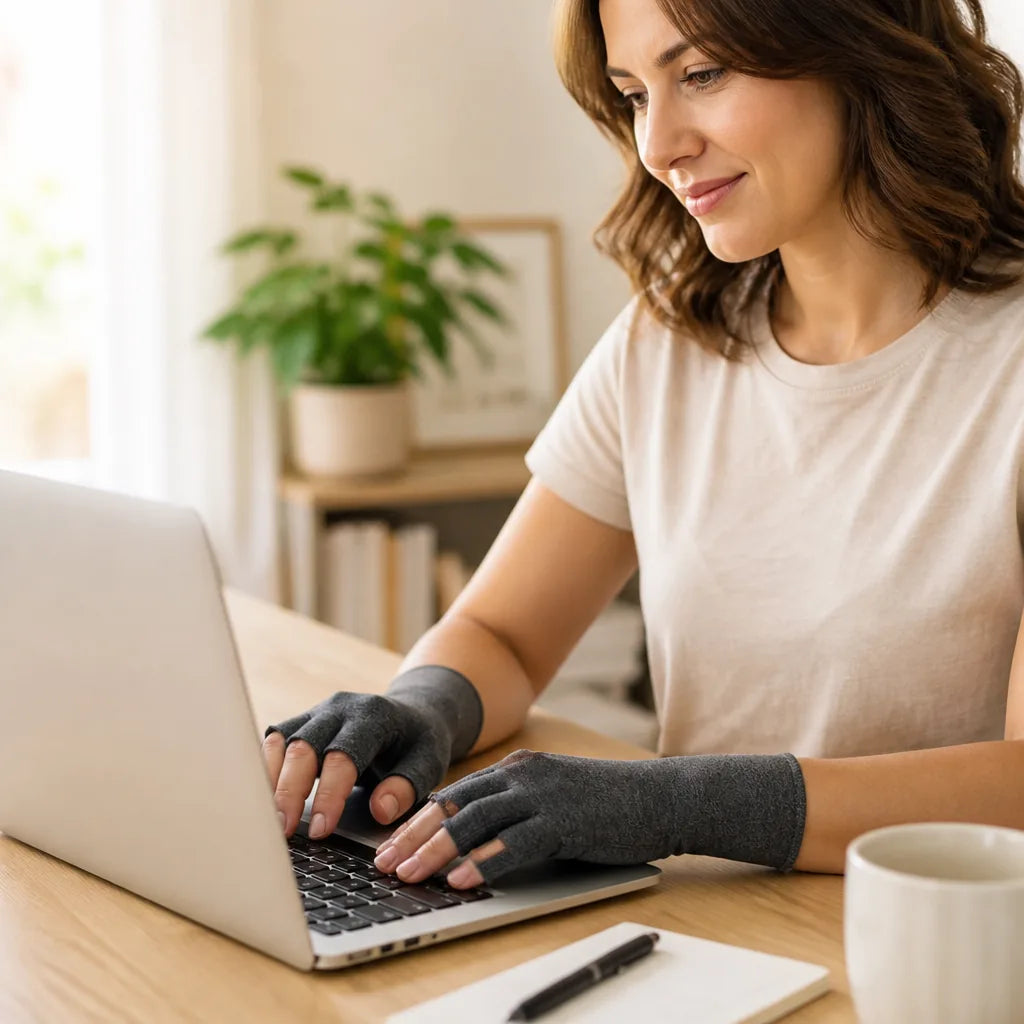 Compression Gloves Fingerless Targeted Wrist & Palm Support