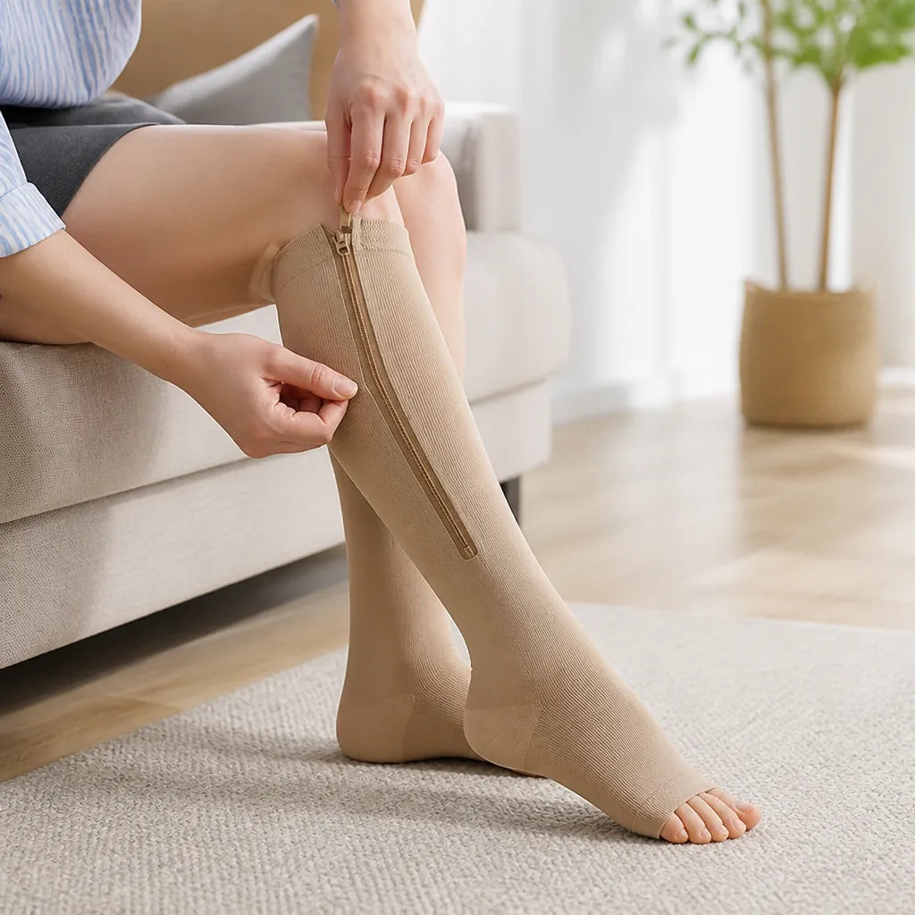 Compression Socks 20-30 mmHg 7-Zone Breathable Nylon