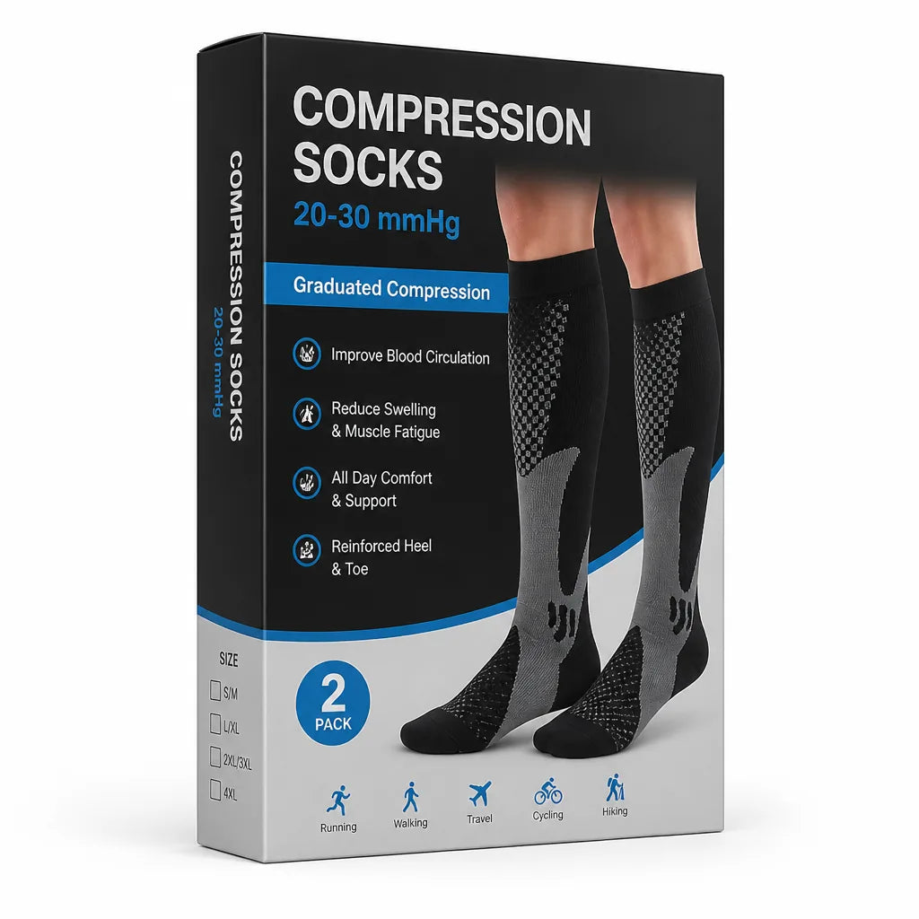 Compression Socks Graduated 20-30 mmHg 2-Pack