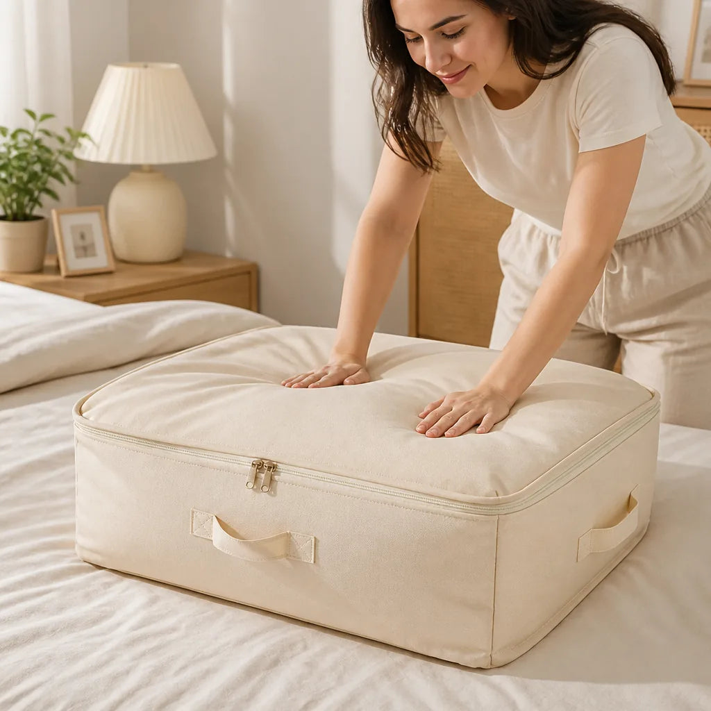 Compression Storage Bag No-Vacuum Water-Repellent Nylon Reinforced Handles