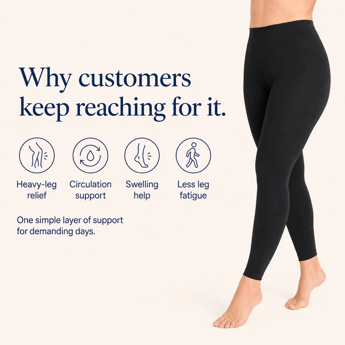 Compression Tights 20-30 mmHg Waist-High Footless