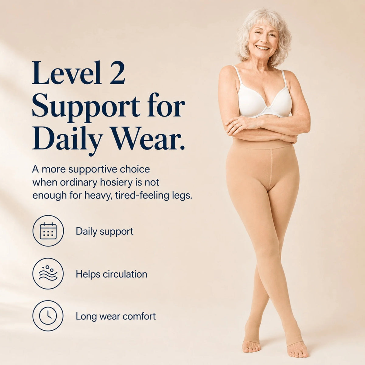 Compression Tights Waist-High Graduated Support Open-Toe