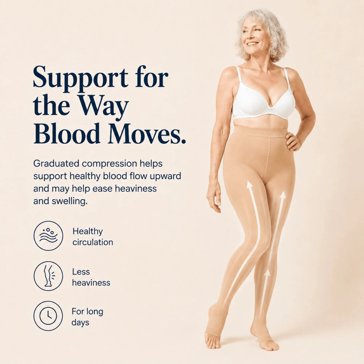 Compression Tights Waist-High Graduated Support Open-Toe