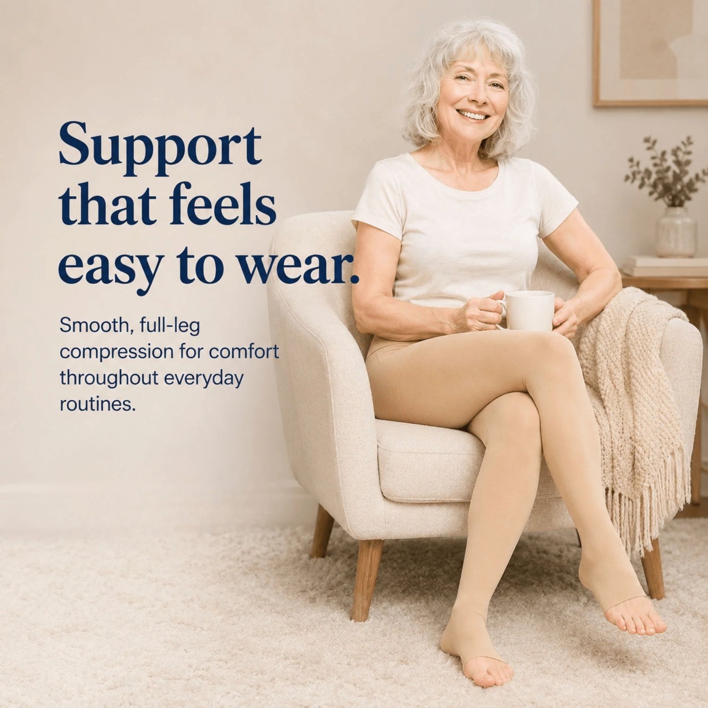 Compression Tights Waist-High Graduated Support Open-Toe