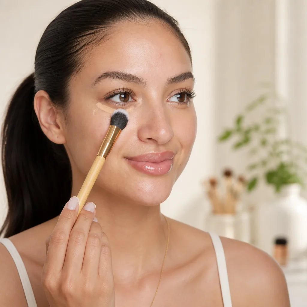 Concealer Brush Paw-Shaped Precision Bamboo Handle & Vegan Bristles