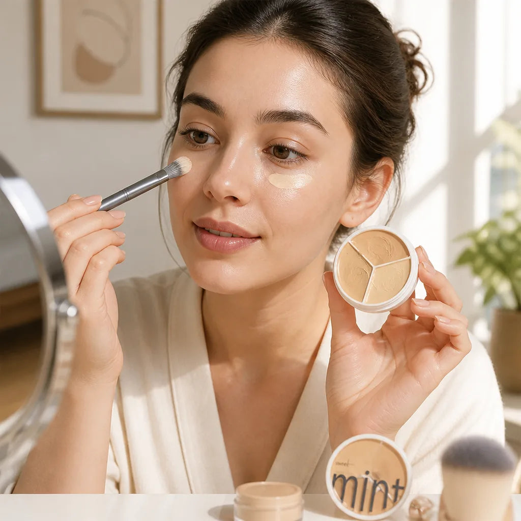 Concealer Palette Tri-Color Creamy Full-Coverage