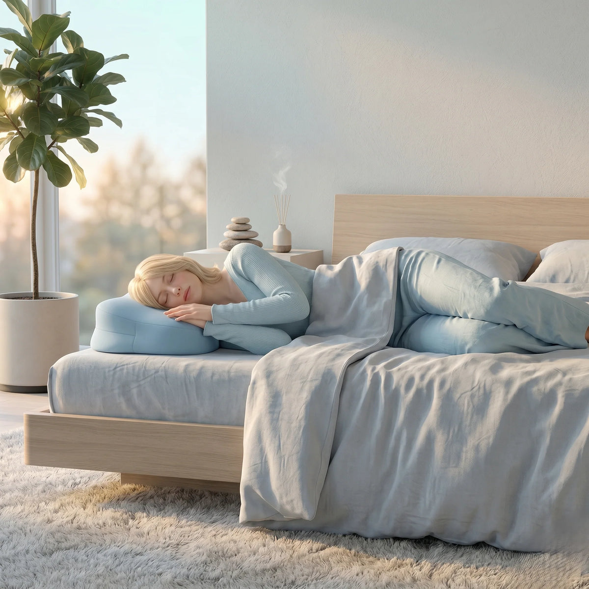 Contour Sleep Pillow Ergonomic Neck Support Breathable Multi-Position