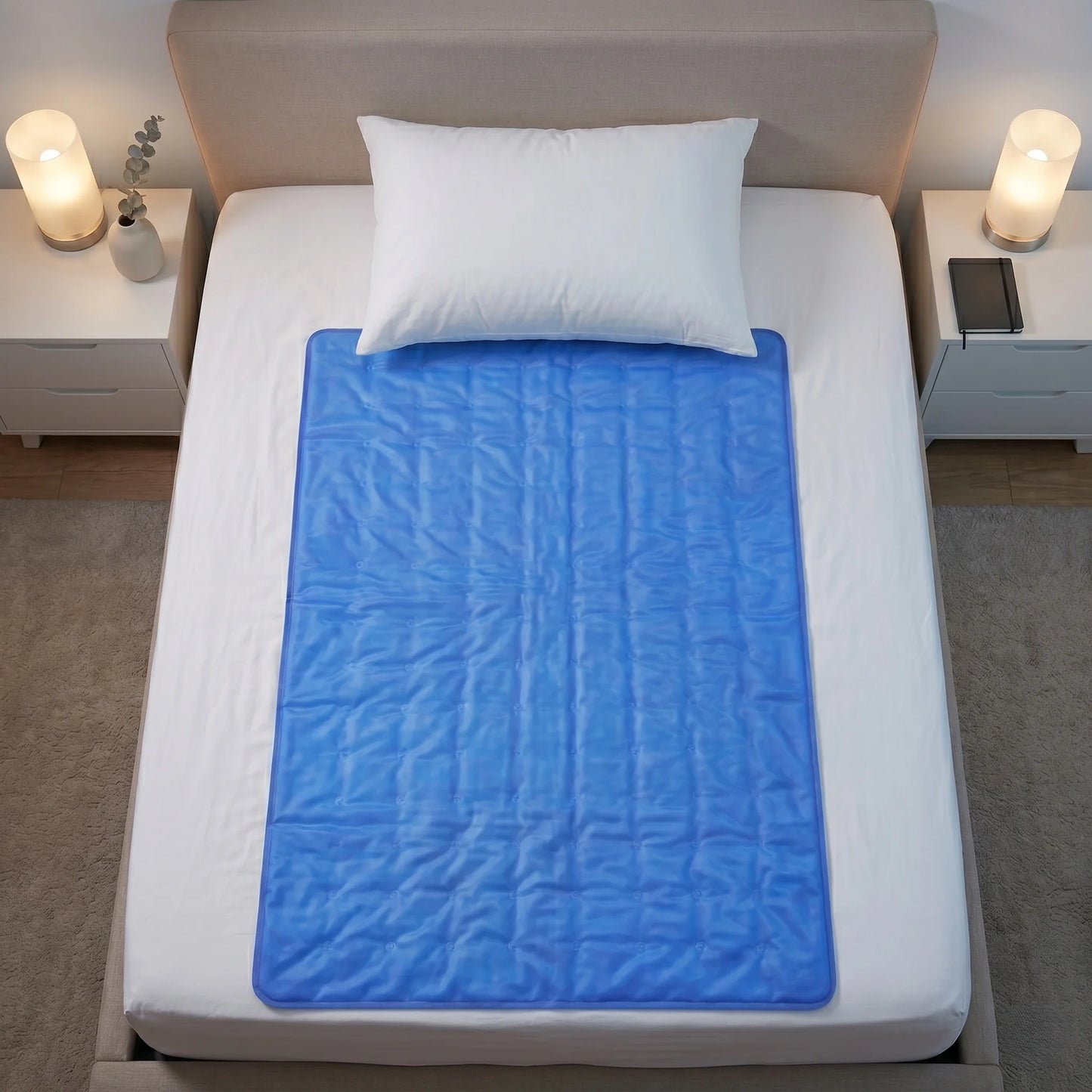 Cooling Gel Sleep Pad Quilted Breathable Non-Slip Base
