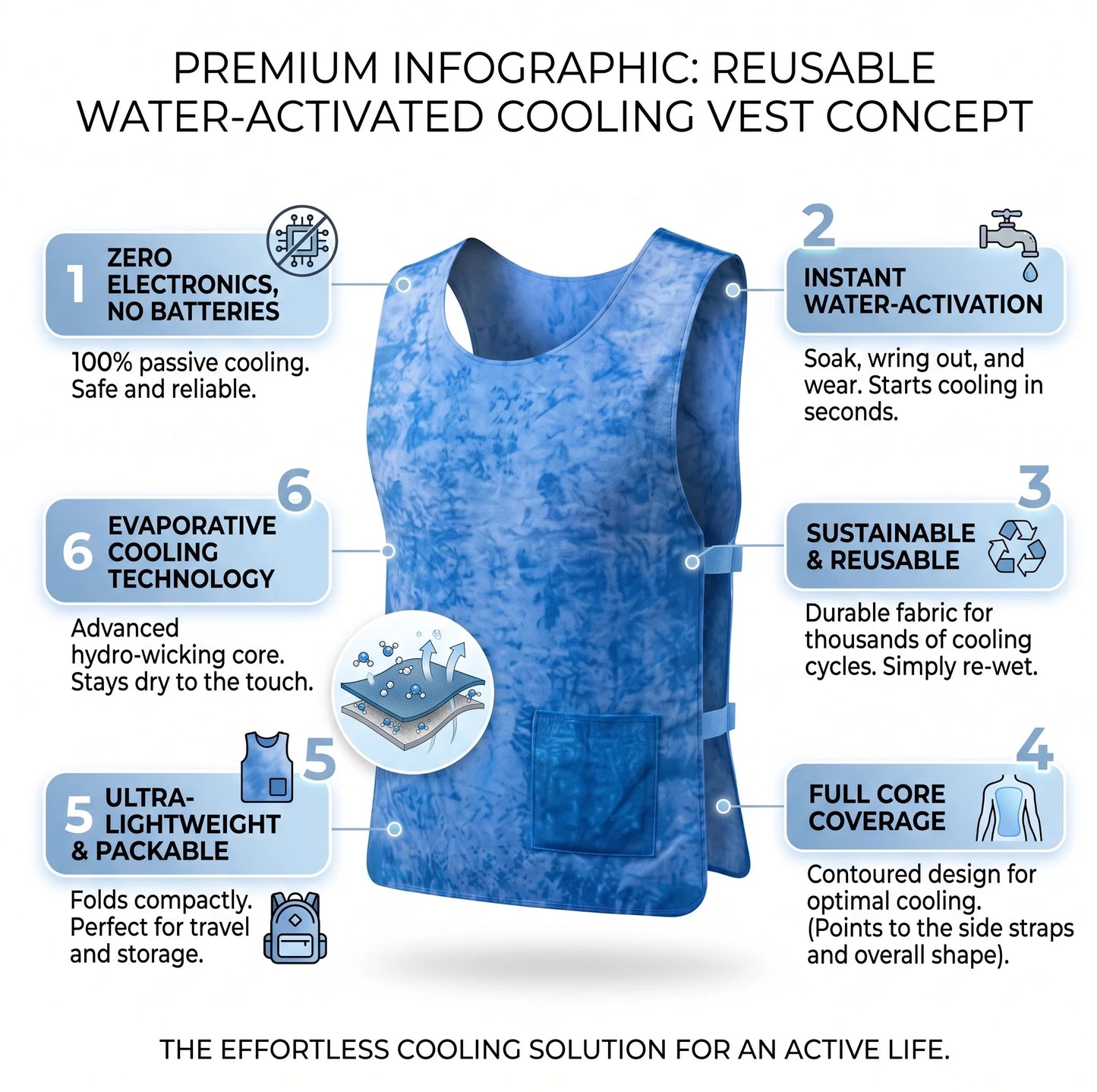 Cooling Utility Vest Breathable Mesh & Adjustable Fit