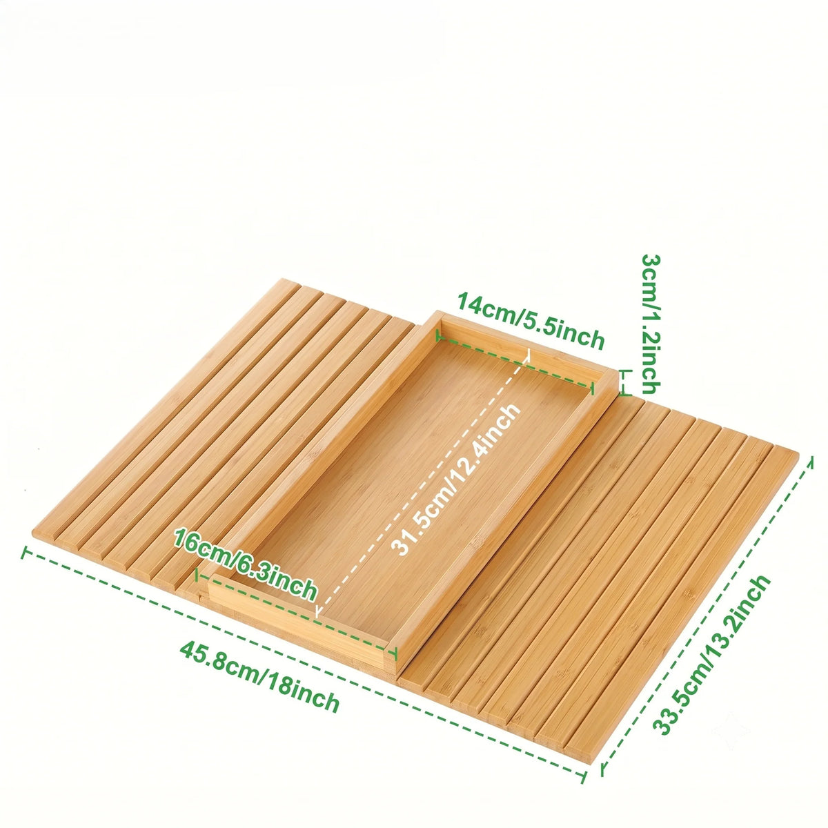 Couch Arm Tray Foldable Bamboo Cup Holder Phone Slot