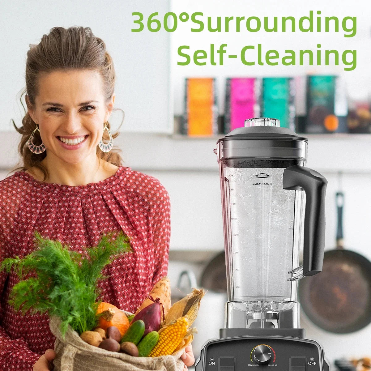 Countertop Blender 2,200W 6 Stainless Steel Blades