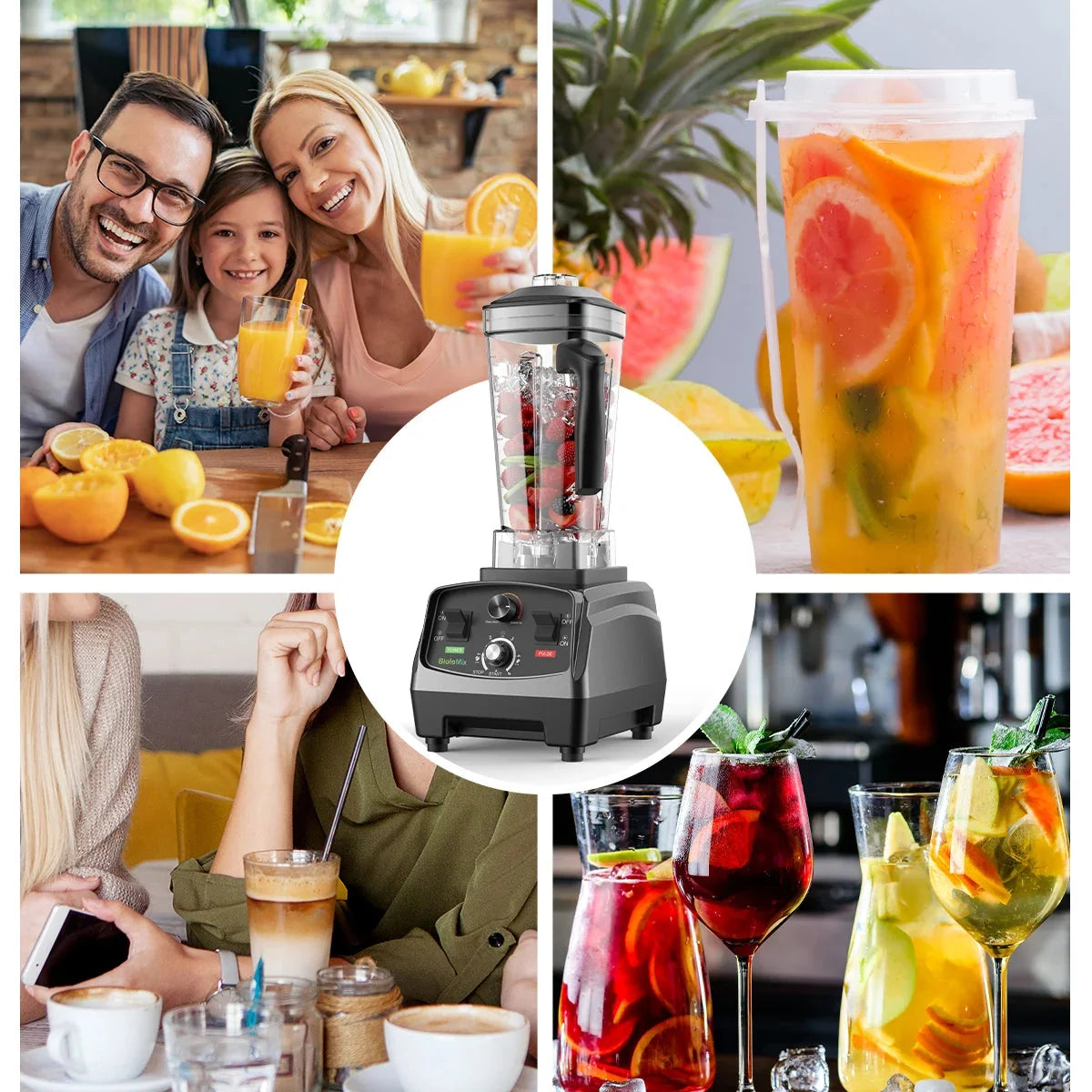 Countertop Blender 2,200W 6 Stainless Steel Blades