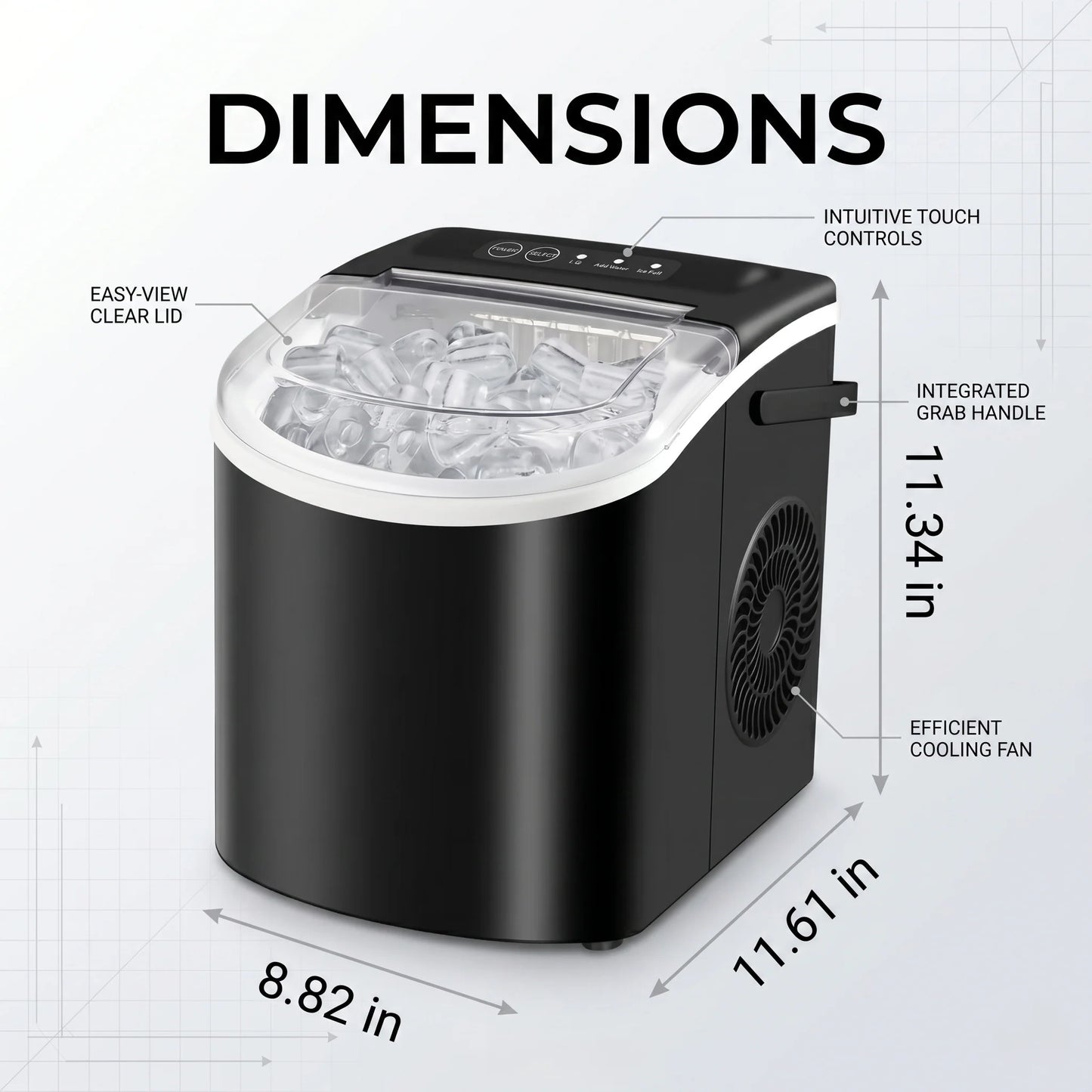 Countertop Ice Maker Fast Ice Production Self-Cleaning Portable