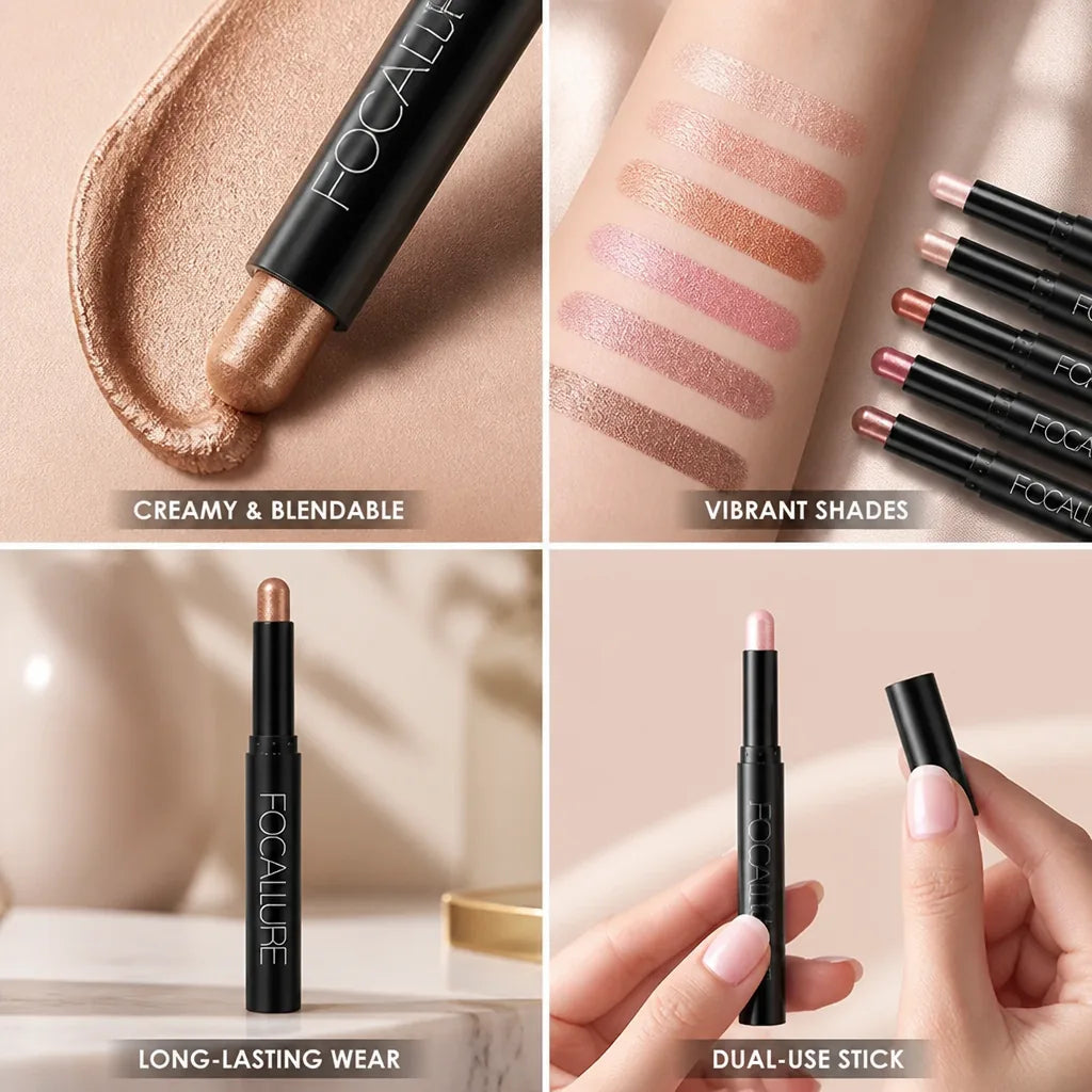Cream Eyeshadow Stick Blendable & Long-Lasting 24 Shades
