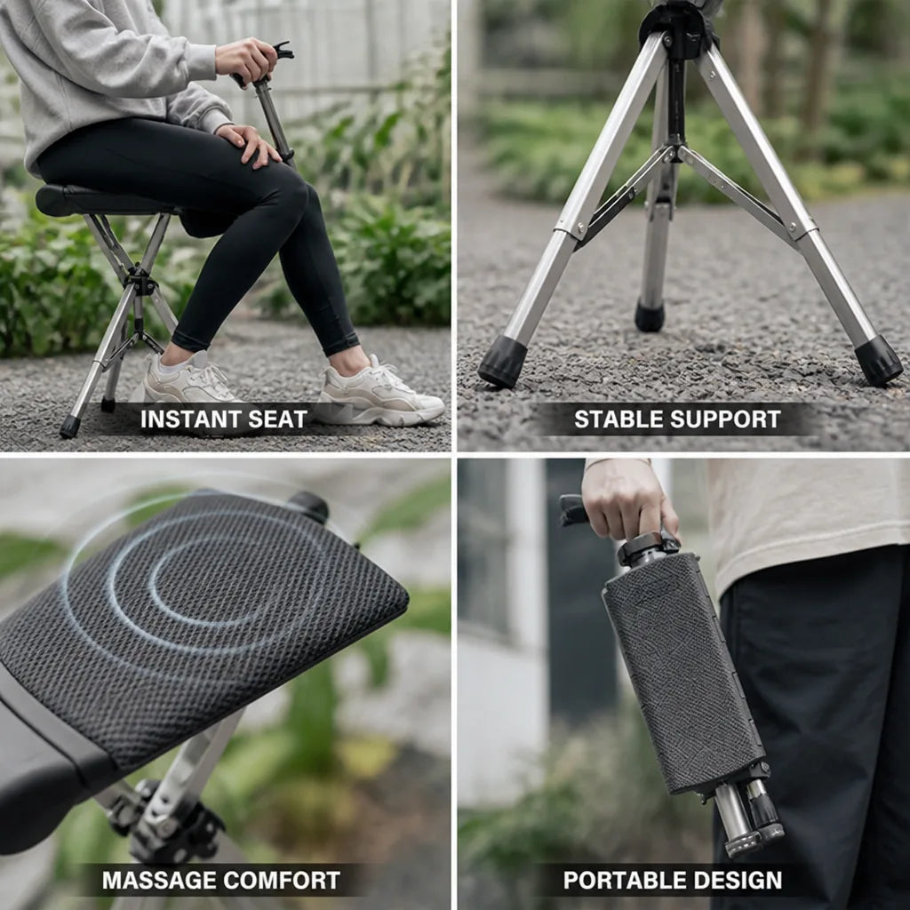 Crutch Seat Stainless Steel Frame & Massage Cushion