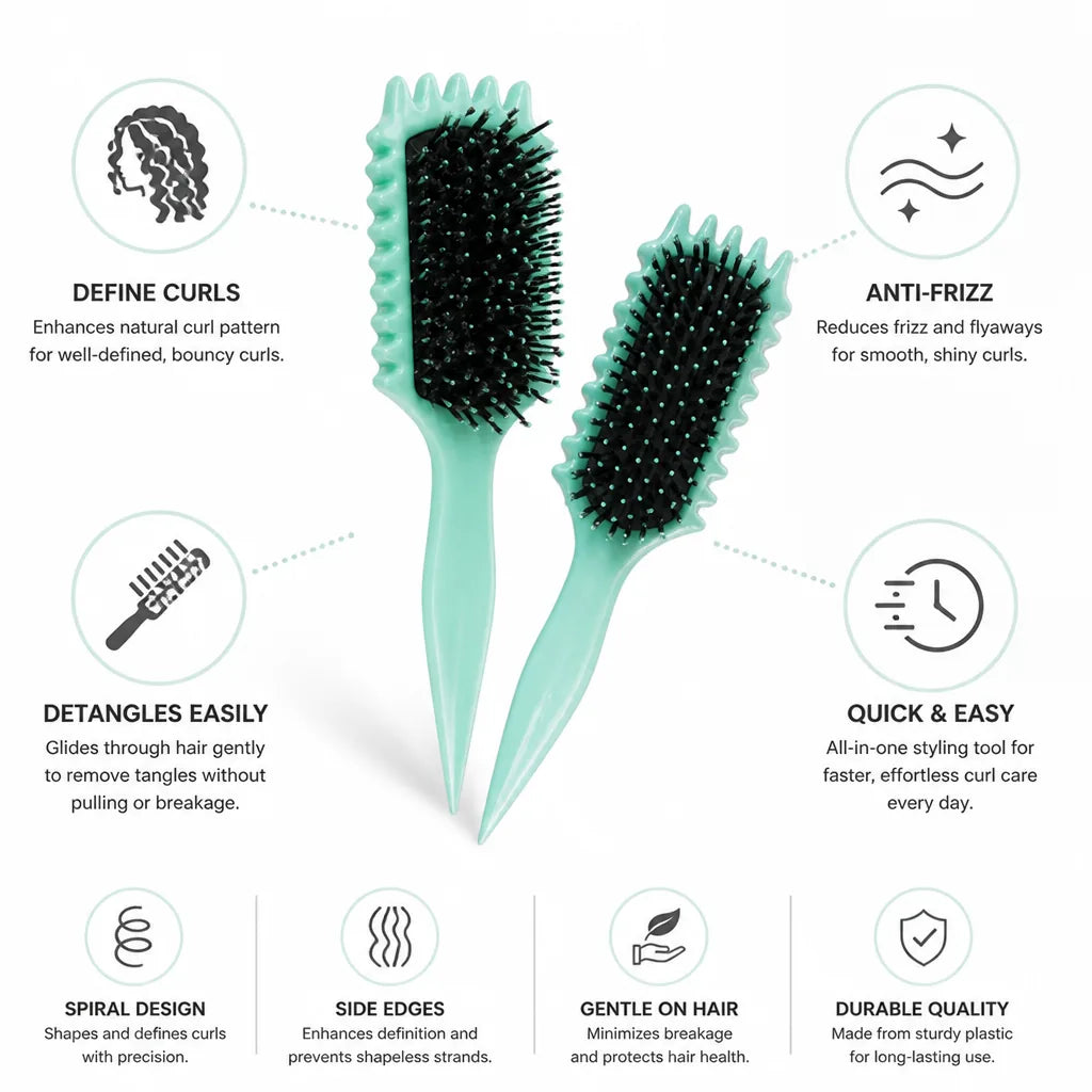 Curl Brush Spiral Detangling & Anti-Frizz
