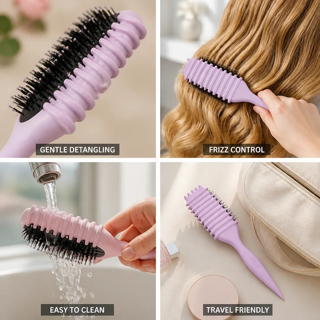 Curl Styling Brush Anti-Pull Detangling & Frizz Control
