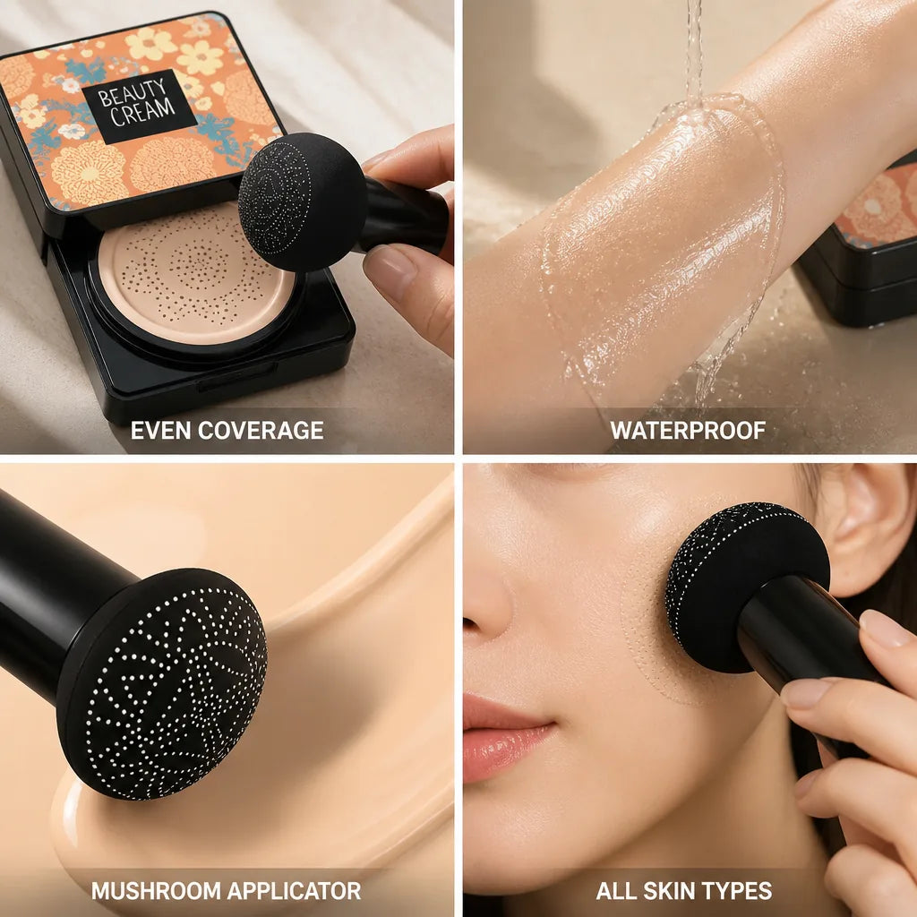 Cushion Compact Mushroom Applicator Hydrating & Waterproof