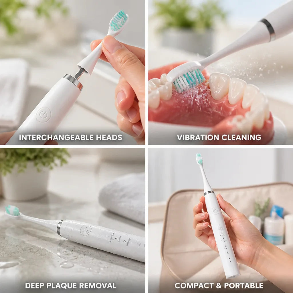 Dental Plaque Remover Vibrating & Interchangeable Head