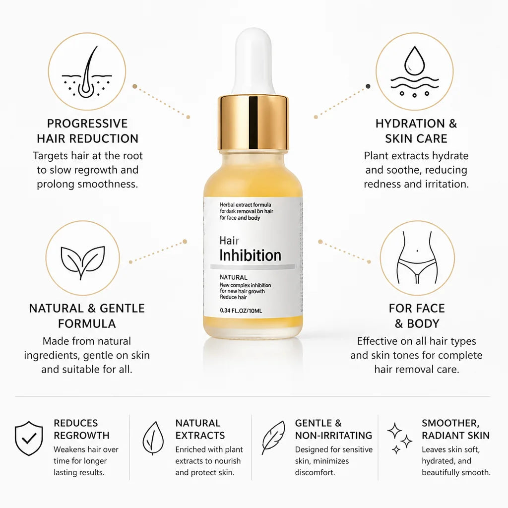 Depilatory Serum Progressive Hair Reduction Hydrating & Gentle Formula