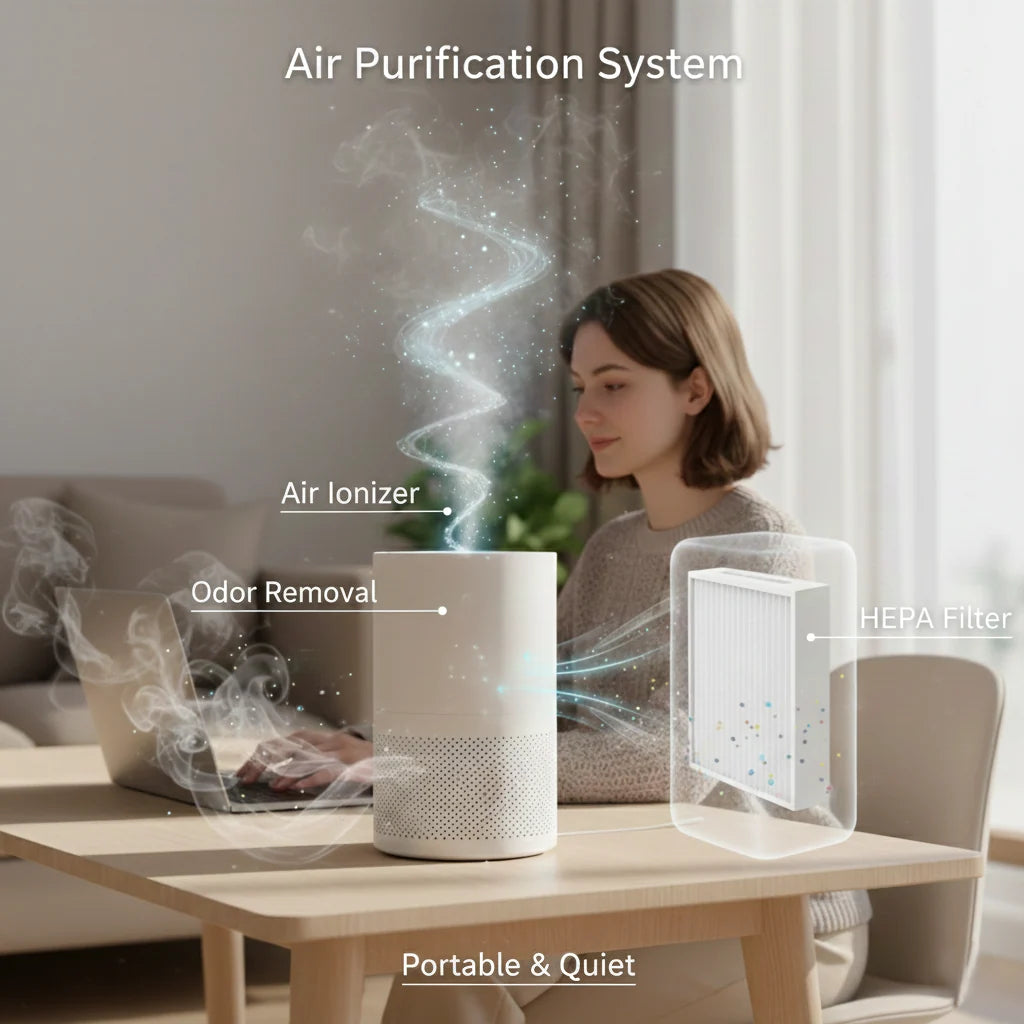 Desktop Air Purifier True HEPA & Activated Carbon USB Powered