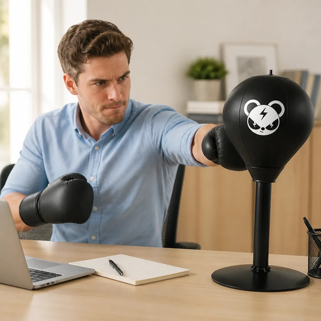Desktop Punching Bag Suction Base PU Leather