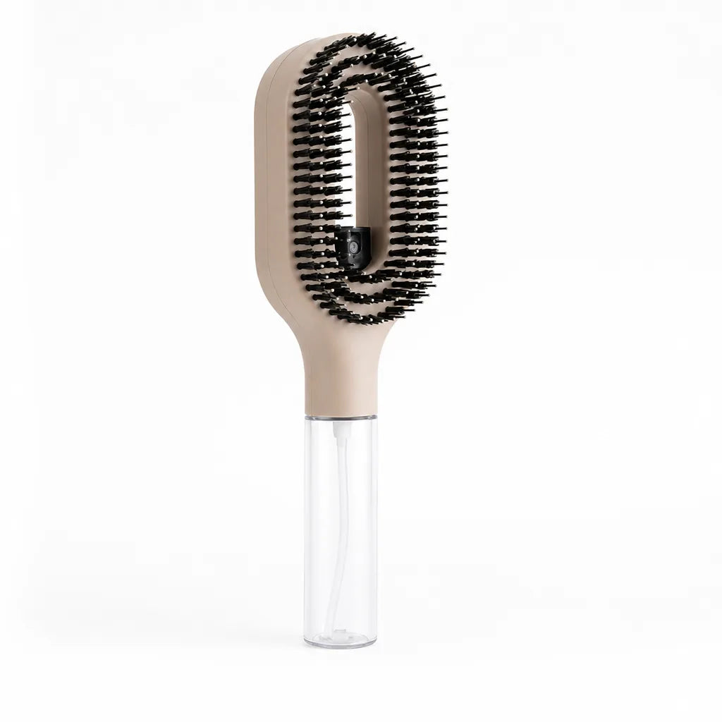 Detangling Brush Integrated Spray Mist Refillable Tank