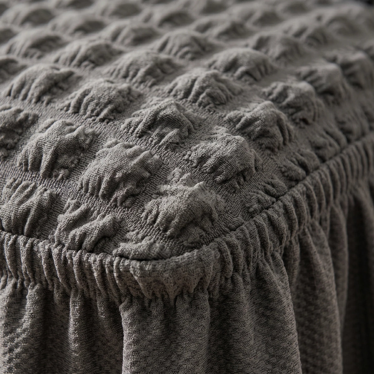 Dining Chair Cover Textured Stretch Ruffled Skirt