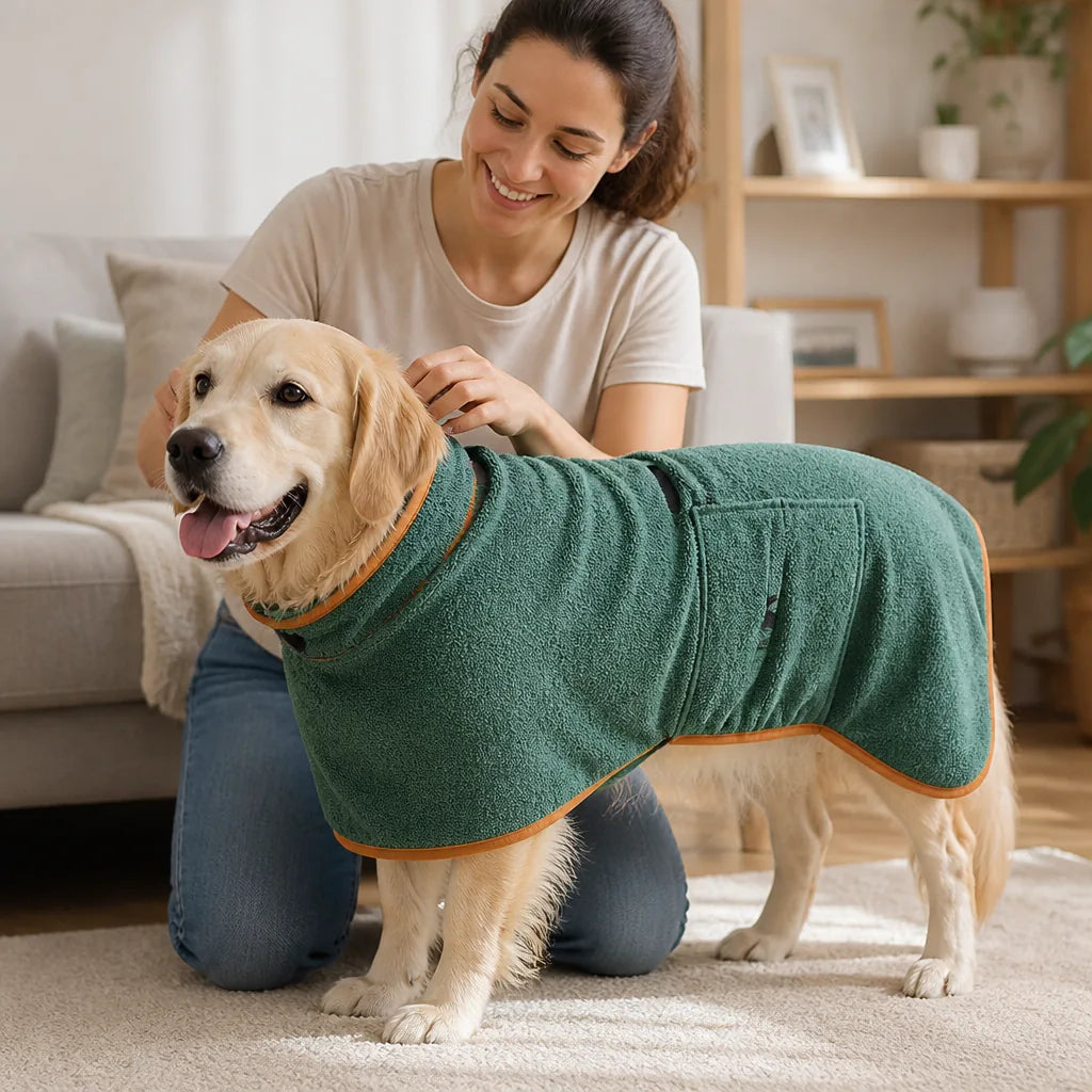 Dog Bathrobe Microfiber Super Absorbent Quick Dry