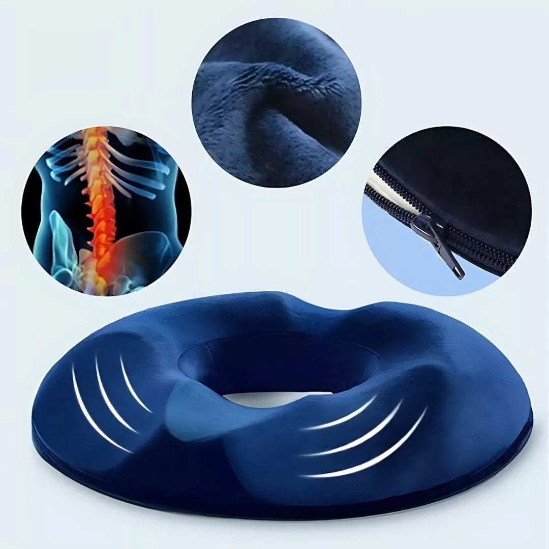 Donut Seat Cushion Memory Foam Tailbone Relief Washable Cover