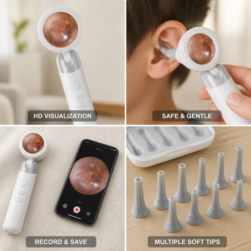 Ear Camera HD Display & Recording Soft Silicone Tips