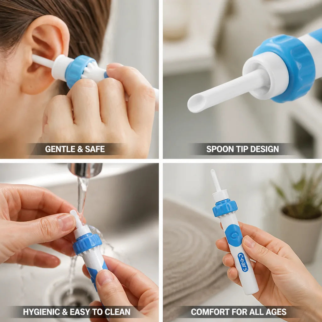 Ear Cleaner Gentle Vacuum & Vibration Soft Silicone Tips