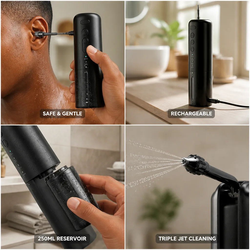 Ear Cleaner Triple Water-Jet Rechargeable 250ml Reservoir