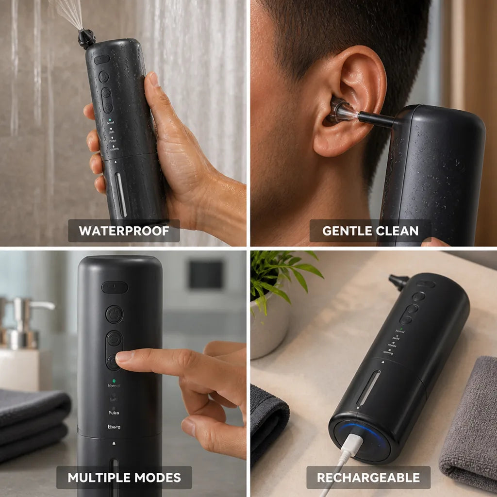 Ear Cleaner Water-Powered Triple Spray Rechargeable 250ml