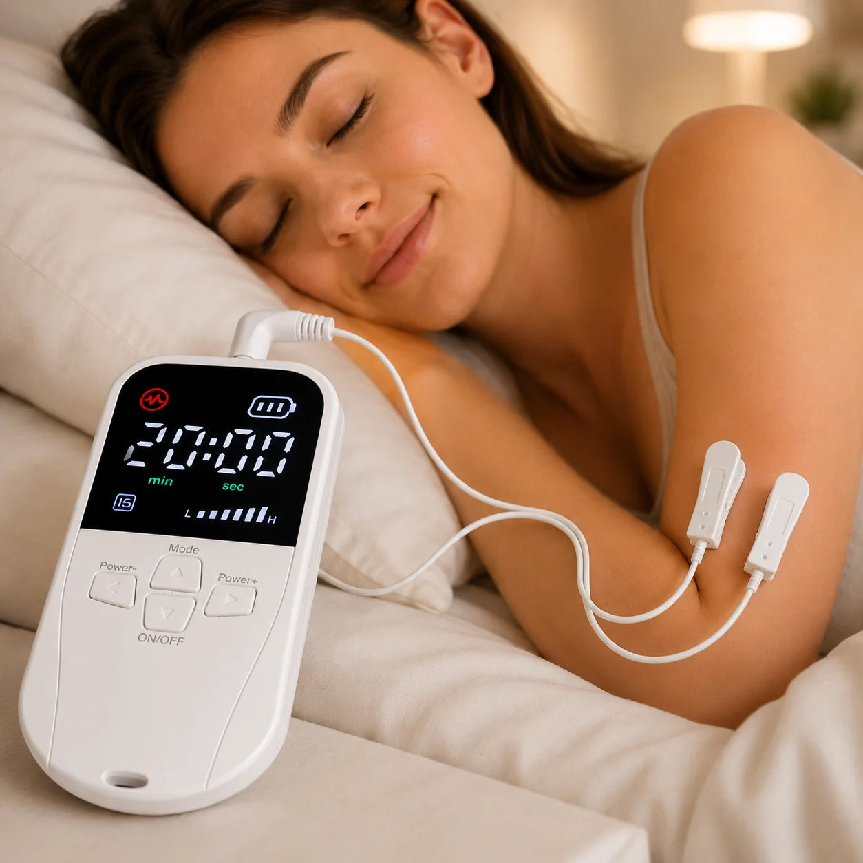 Ear Clip Stimulator Battery-Powered 30-Minute Timer