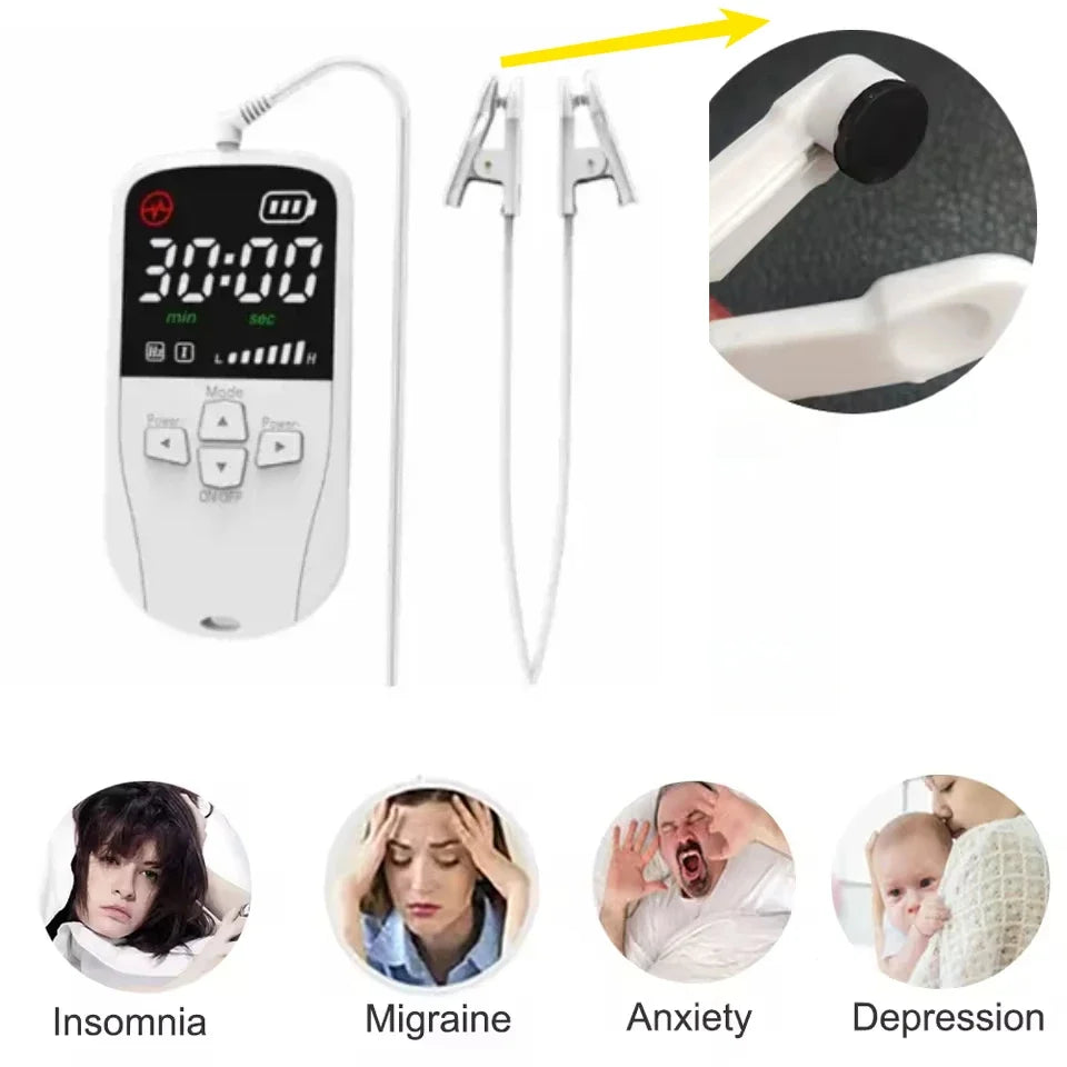 Ear Clip Stimulator Battery-Powered 30-Minute Timer