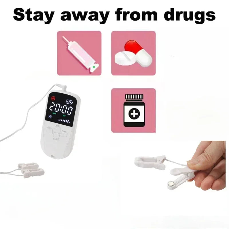 Ear Clip Stimulator Battery-Powered 30-Minute Timer
