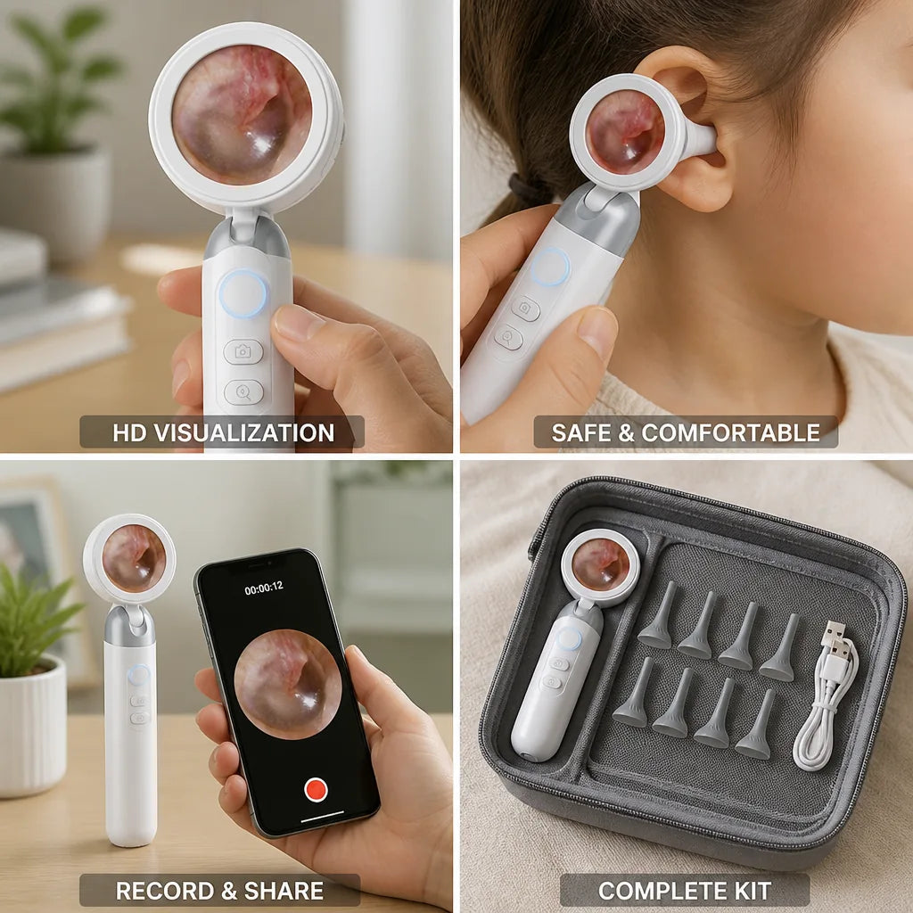 Ear Endoscope Camera 1.38 Inch HD Screen & Recording