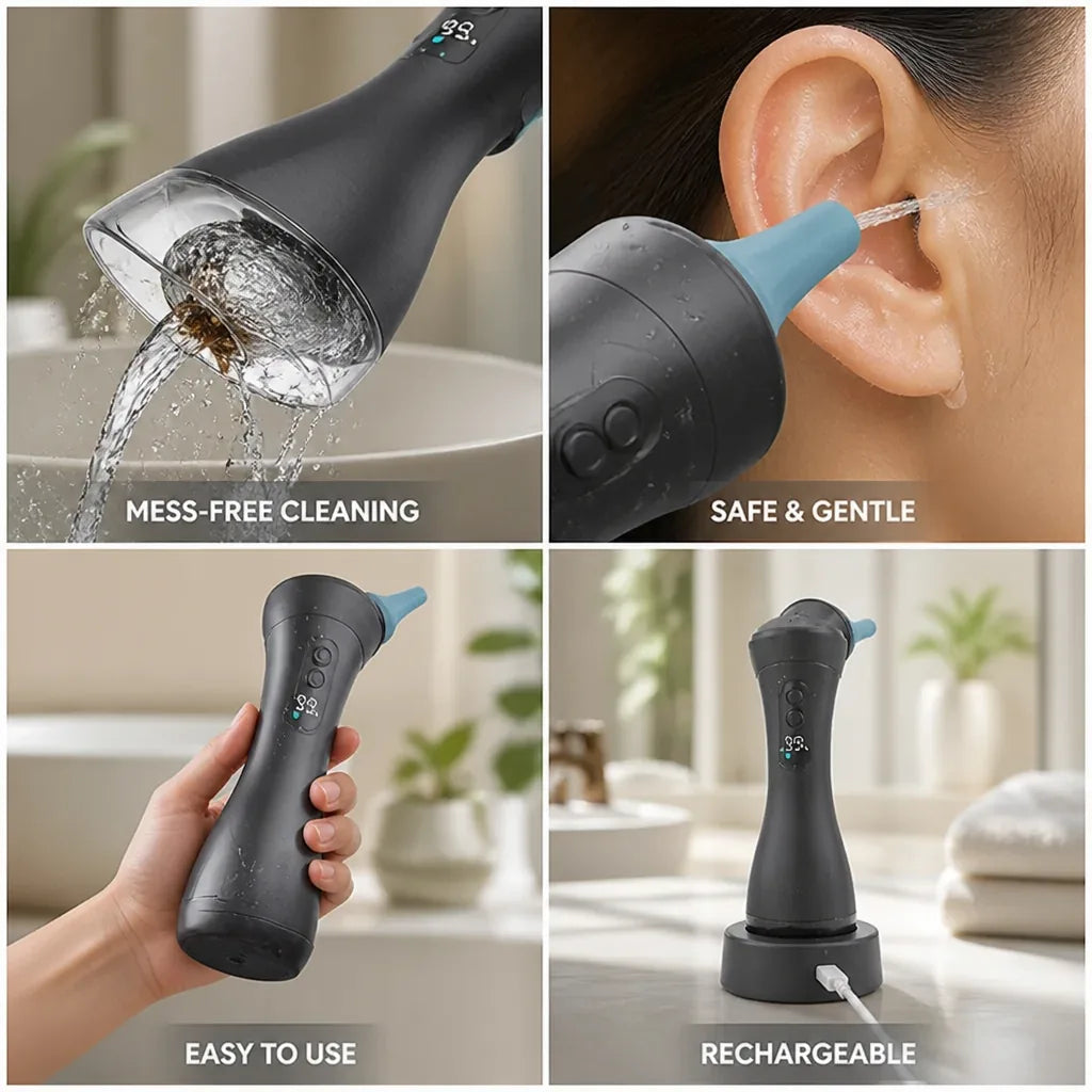 Ear Irrigator Gentle Water Pulse Built In Waste Tank