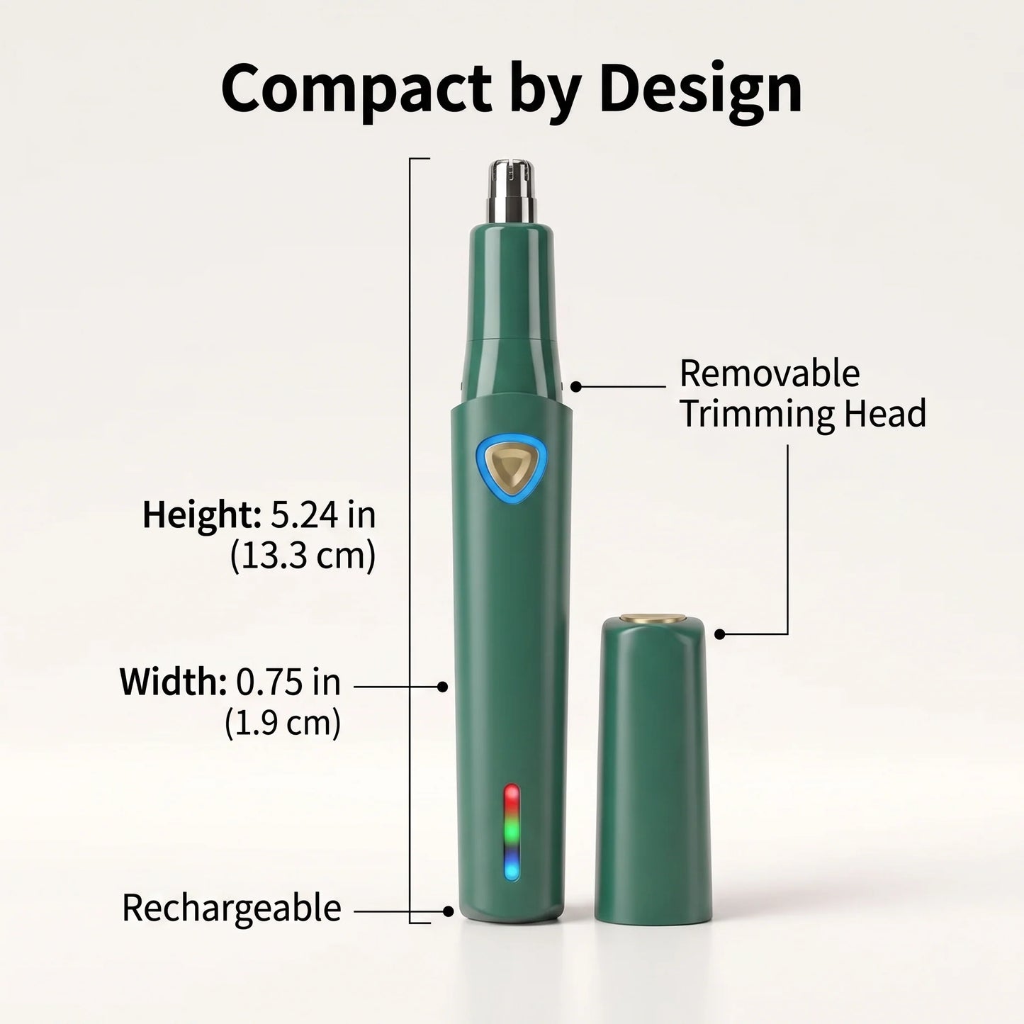 Ear & Nose Hair Trimmer Dual-Edge Blade Rechargeable