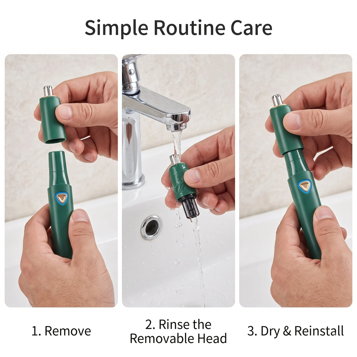 Ear & Nose Hair Trimmer Dual-Edge Blade Rechargeable