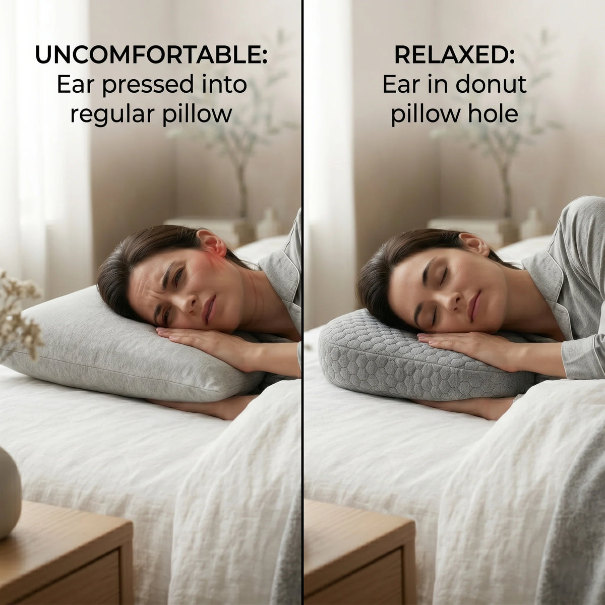 Ear Piercing Pillow Memory Foam & Hypoallergenic Cover