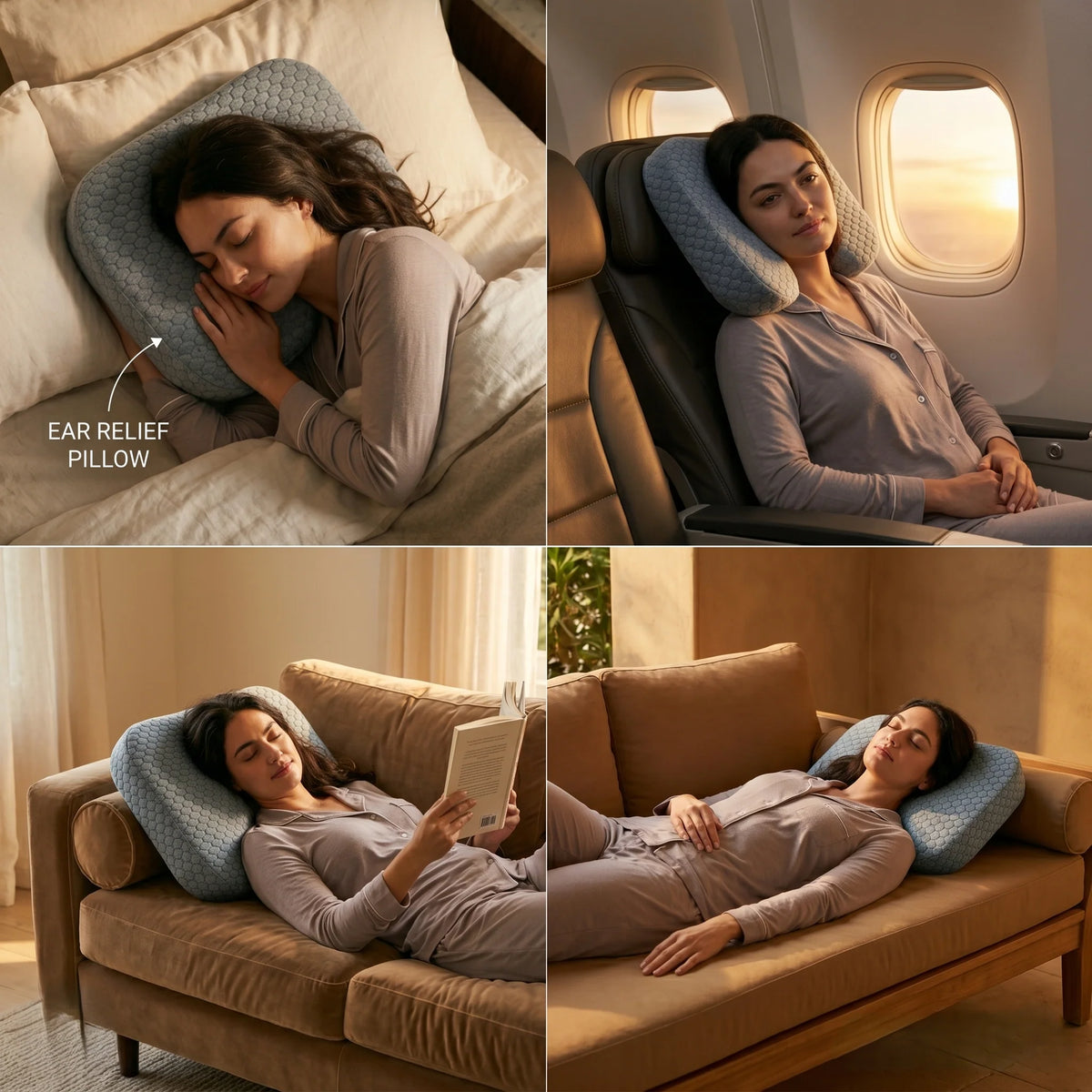 Ear Piercing Pillow Memory Foam & Hypoallergenic Cover
