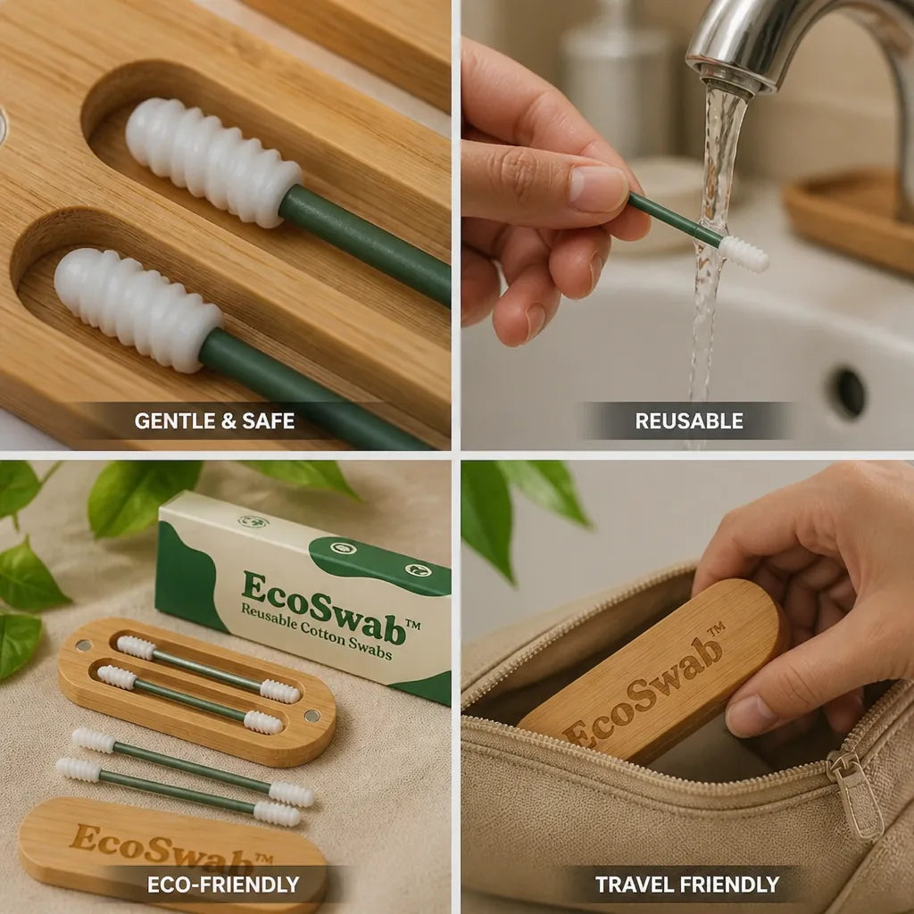 Ear Swabs Reusable Soft Cotton Eco-Friendly