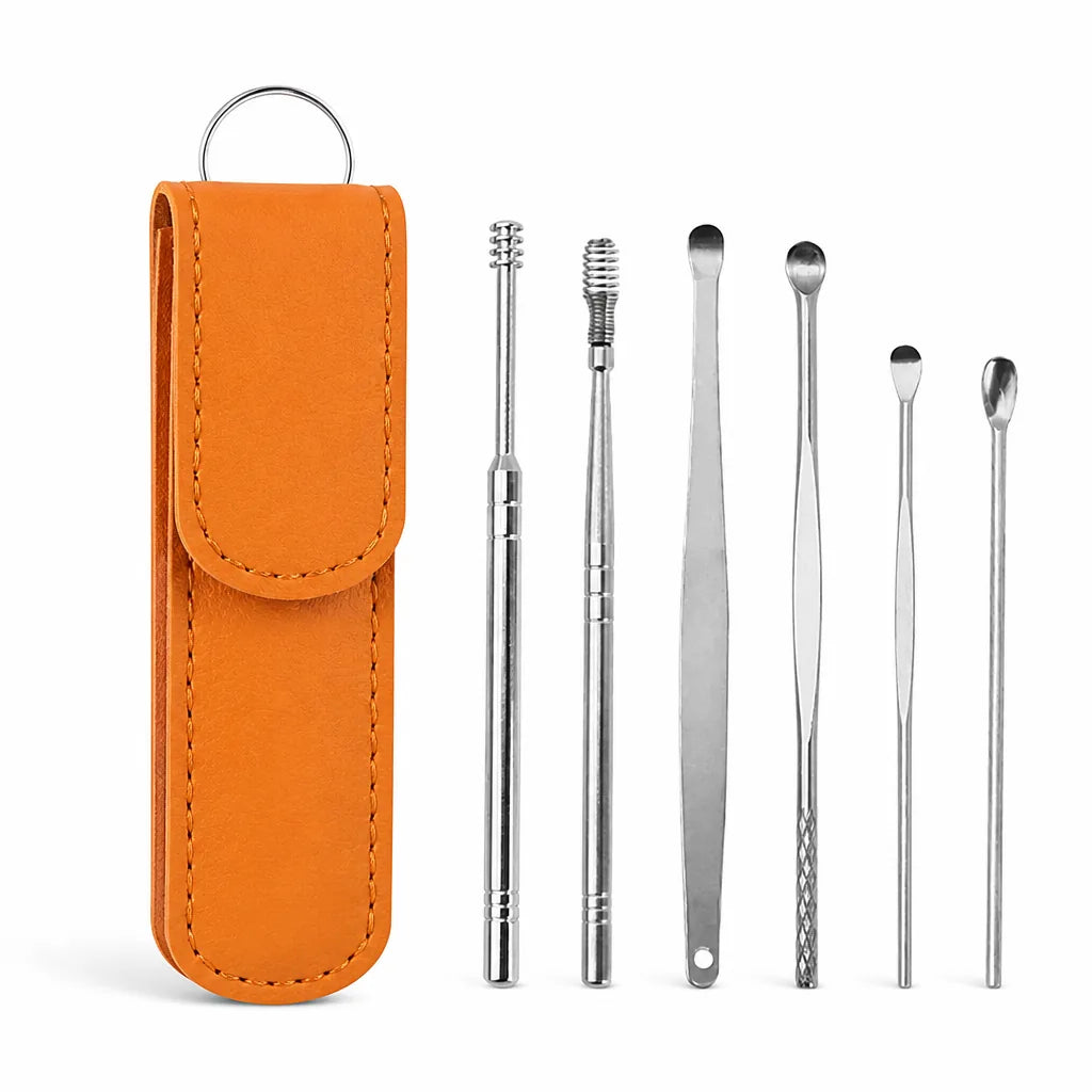 Ear Wax Removal Kit Stainless Steel Spiral & Scoop Tips