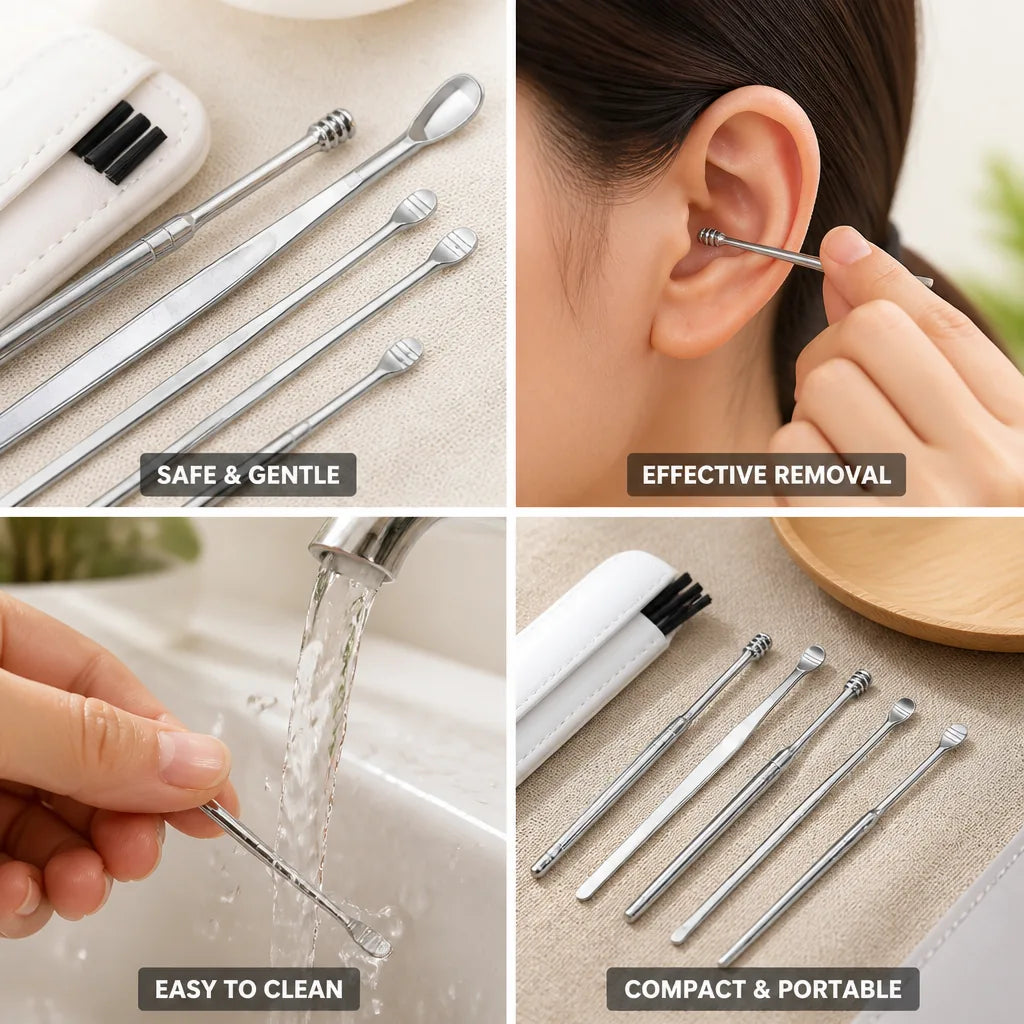 Earwax Removal Kit 6 Stainless Steel Tools